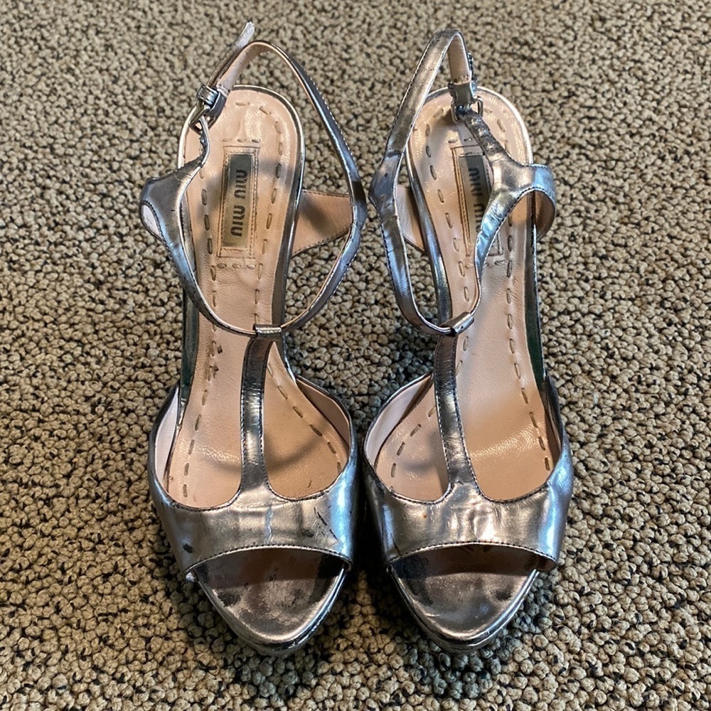 Miu Miu Strappy Stiletto Sandals Women's Size 36 1/2